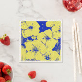 Tropengelbe blaue Blume Serviette (Beispiel)
