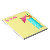 Tropengetränk Sommer Hawaii blau gelb pink Notizblock (angewinkelt)