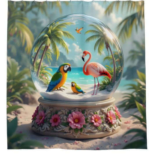 Tropenglobe Duschvorhang (Vorderseite)