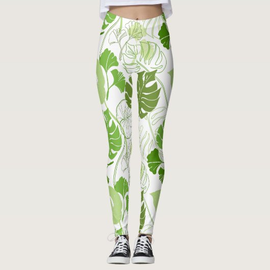 Tropengrün auf den Leggings (Vorderseite)