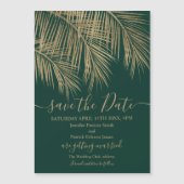 Tropengrün aus Palmenblättern Save the Date Magnetkarte (Vorderseite)