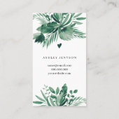Tropengrüne Blätter - Danke Visitenkarte (Rückseite)
