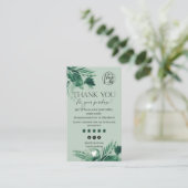 Tropengrüne Blätter - Danke Visitenkarte (Stehend Vorderseite)