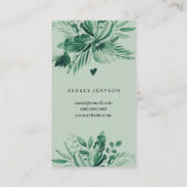 Tropengrüne Blätter - Danke Visitenkarte (Rückseite)