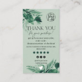 Tropengrüne Blätter - Danke Visitenkarte (Vorderseite)