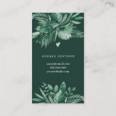 Tropengrüne Blätter - Danke Visitenkarte (Rückseite)