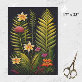 Tropengrüne Blumenkunst Grosses Seidenpapier