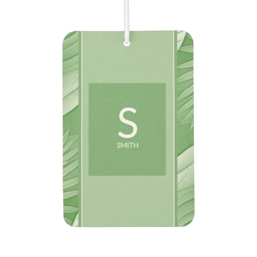 Tropengrüne Monogramm Autolufterfrischer (Vorderseite)