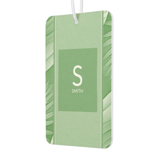 Tropengrüne Monogramm Autolufterfrischer (Links)