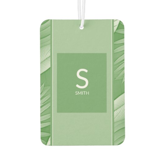 Tropengrüne Monogramm Autolufterfrischer (Rückseite)