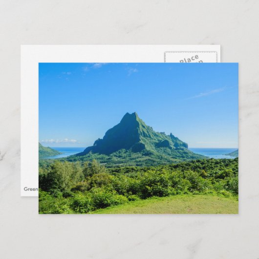 Tropengrüne Postkarte Moorea (Vorne/Hinten)