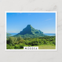 Tropengrüner Berg auf Moorea Postkarte
