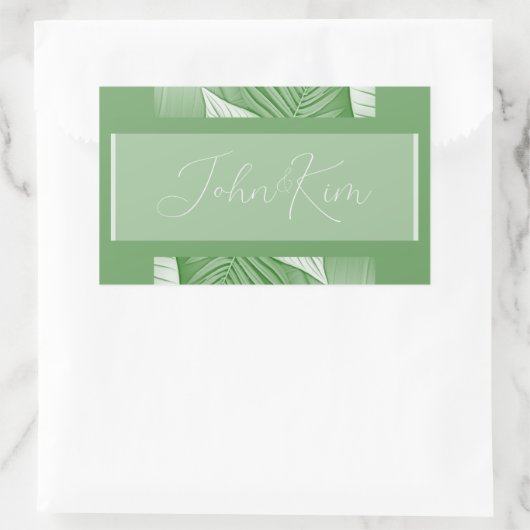 Tropengrüner Personalisierter Aufkleber (Tasche)