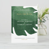 Tropengrünes BlattSpeichern Sie das Datum Einladung (Stehend Vorderseite)