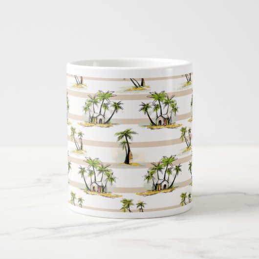 Tropenholz und Palmen Jumbo-Tasse (Vorderseite)