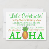 Tropeninsel Luau Ananas Hawaii Aloha Party Einladung (Vorderseite)