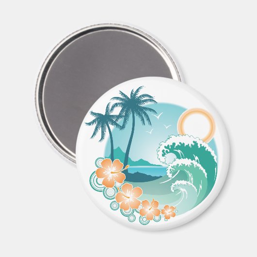 Tropeninsel Magnet (Vorderseite/Rückseite)