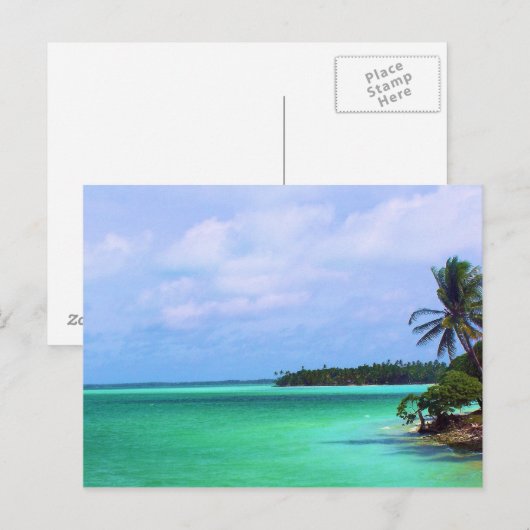 Tropeninsel Postkarte (Vorne/Hinten)