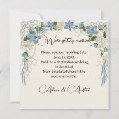 Tropeninsel Rette unser Datum Einladung (Rückseite)