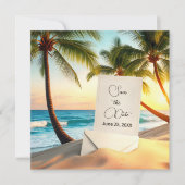 Tropeninsel Rette unser Datum Einladung (Vorderseite)