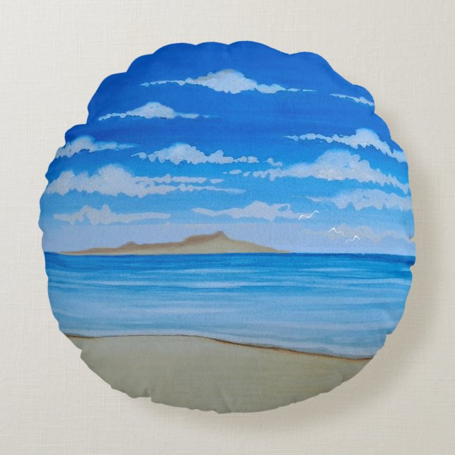 Tropeninsel Rundes Kissen (Vorderseite)