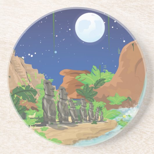 Tropeninsel Sandstein Untersetzer (Vorne)