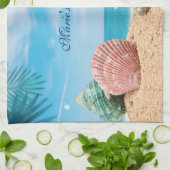 Tropeninsel Seashells Türkis Water Beach T Geschirrtuch (Gefaltet)