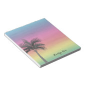 Tropeninsel Sunset | Personalisierter Palmenbaum Notizblock (angewinkelt)