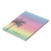 Tropeninsel Sunset | Personalisierter Palmenbaum Notizblock (Rotiert)