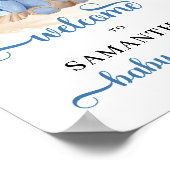 Tropenjunge Teddy Bär Babydusche Begrüßungszeichen Poster (Ecke)