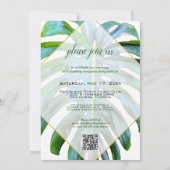 Tropenleaf verheiratet einfach in einem QR-Code Einladung (Rückseite)