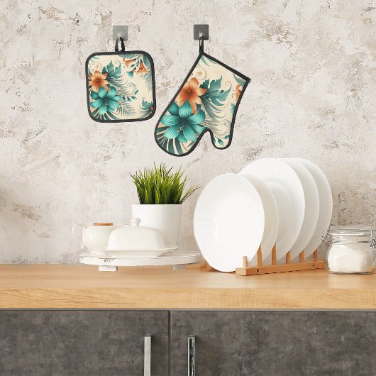 Tropenlicht Ofenhandschuh & Topflappen-Set