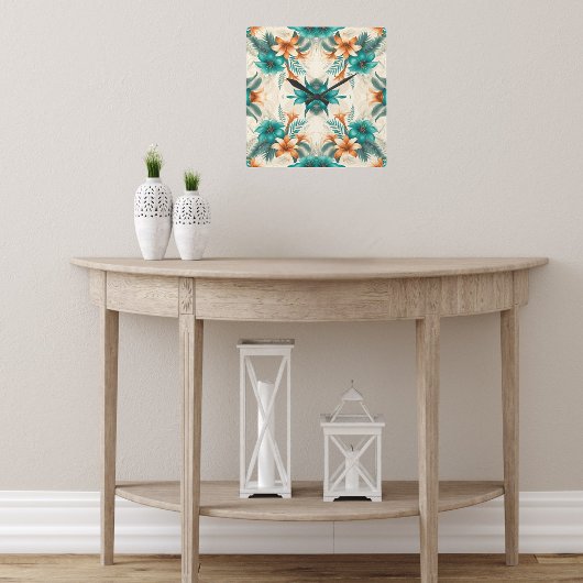 Tropenlicht Quadratische Wanduhr