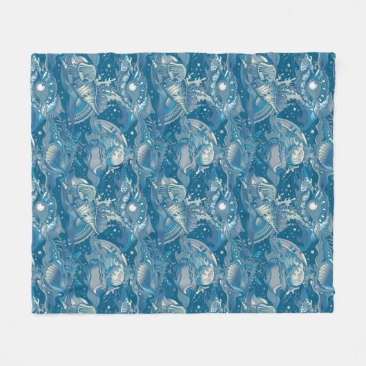 Tropenmeer Fleecedecke (Vorderseite (Horizontal))