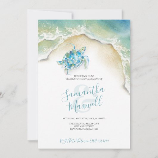 Tropenmeerschildkröten-Aquarell (Vorderseite)