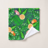 Tropenmuster, Kolibris Badhandtuch Set (Waschlappen)