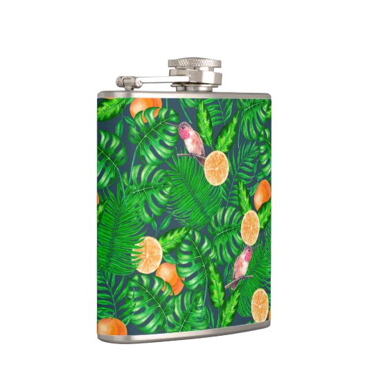 Tropenmuster, Kolibris Flachmann (Rechts)