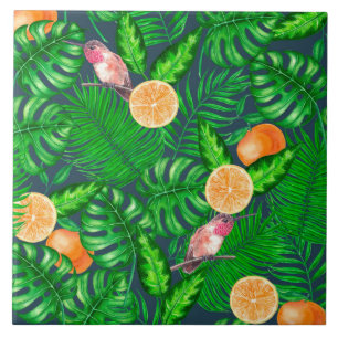 Tropenmuster, Kolibris Fliese