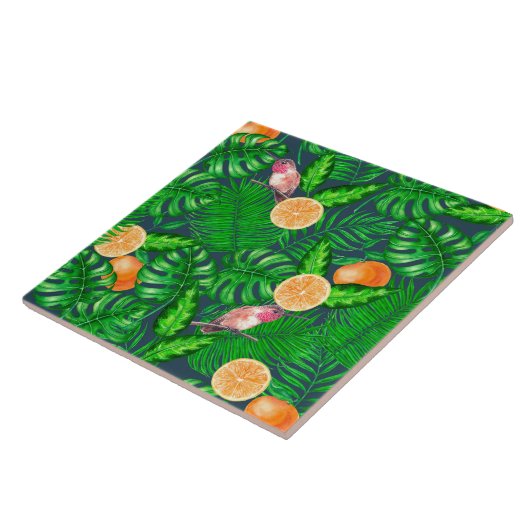 Tropenmuster, Kolibris Fliese (Seite)