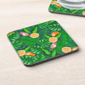 Tropenmuster, Kolibris Getränkeuntersetzer (Linke Seite)