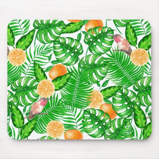 Tropenmuster, Kolibris II Mousepad (Vorne)