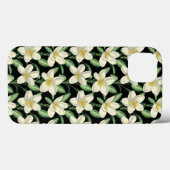 Tropennahtlose, weiße Blume, grünes Blatt Case-Mate iPhone Hülle (Rückseite (Horizontal))