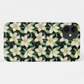 Tropennahtlose, weiße Blume, grünes Blatt Case-Mate iPhone Hülle (Rückseite (Horizontal))