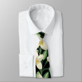 Tropennahtlose, weiße Blume, grünes Blatt Krawatte (Gebunden)