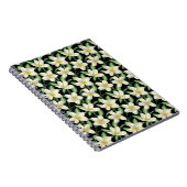 Tropennahtlose, weiße Blume, grünes Blatt Notizblock (Rechte Seite)