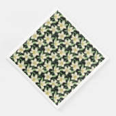 Tropennahtlose, weiße Blume, grünes Blatt Serviette (Ecke)