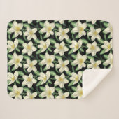 Tropennahtlose, weiße Blume, grünes Blatt Sherpadecke (Vorderseite (Horizontal))