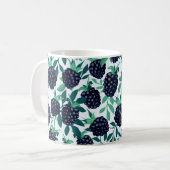 Tropennahtloses Muster mit BlackBerry Kaffeetasse (Vorderseite Links)