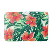 Tropenorangefarbener Hibiskus Badematte (Vorderseite)