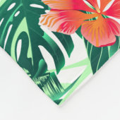 Tropenorangefarbener Hibiskus Fleecedecke (Ecke)